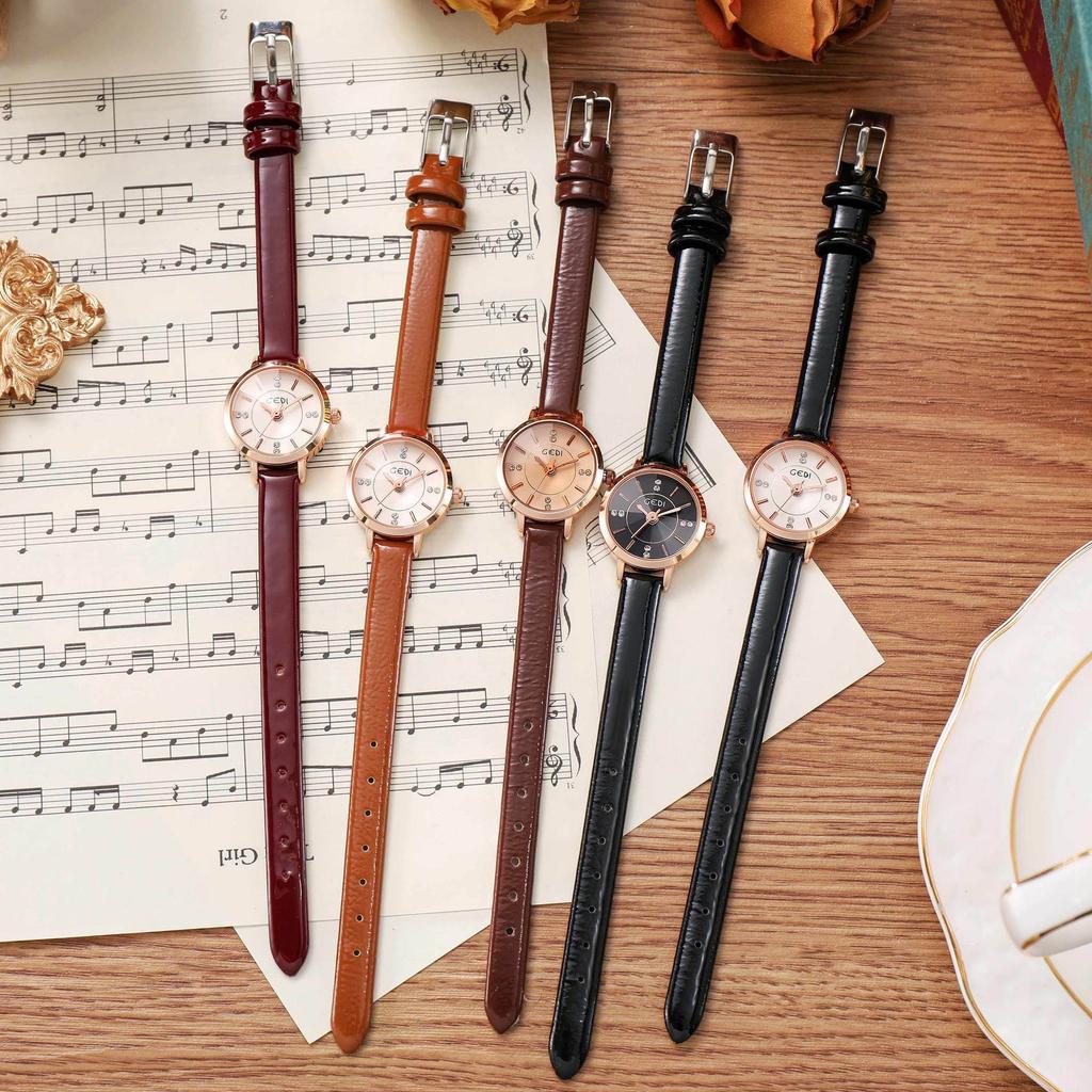 Small Student Watch Niche Round Small Disc Belt Women'S Watch Fashionable Waterproof Quartz Watch