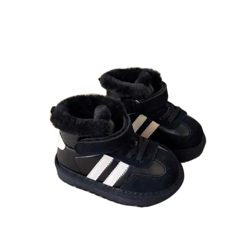 Зимние детские зимние ботинки Теплые зимние хлопковые вставки для мальчиков Зимние зимние ботинки с заплатками Нескользящие детские ботинки Кроссовки для мальчиков и девочек