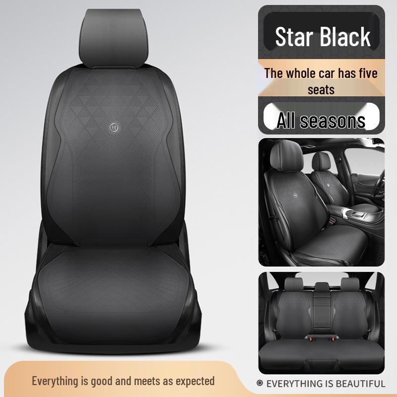 Универсальный замшевый комплект подушек для автомобильного сиденья - Всесезонный, Трехкомпонентный, Готовый к лету, Тонкая подушка с поясничной поддержкой.