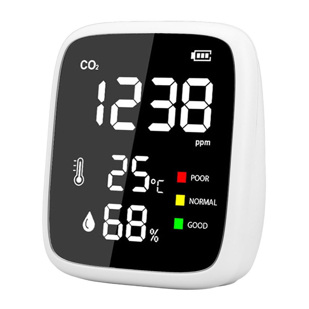 CO2 Detector Mini Portable Desktop High Accuracy 400-5000ppm Temp Humi Meter Home Indoor Air Quality