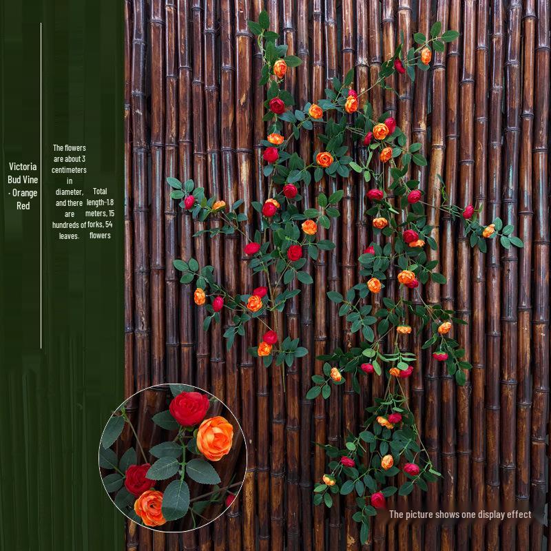 Artificial Rose Vine for Air Conditioner Pipe and Ceiling Wall Decoration