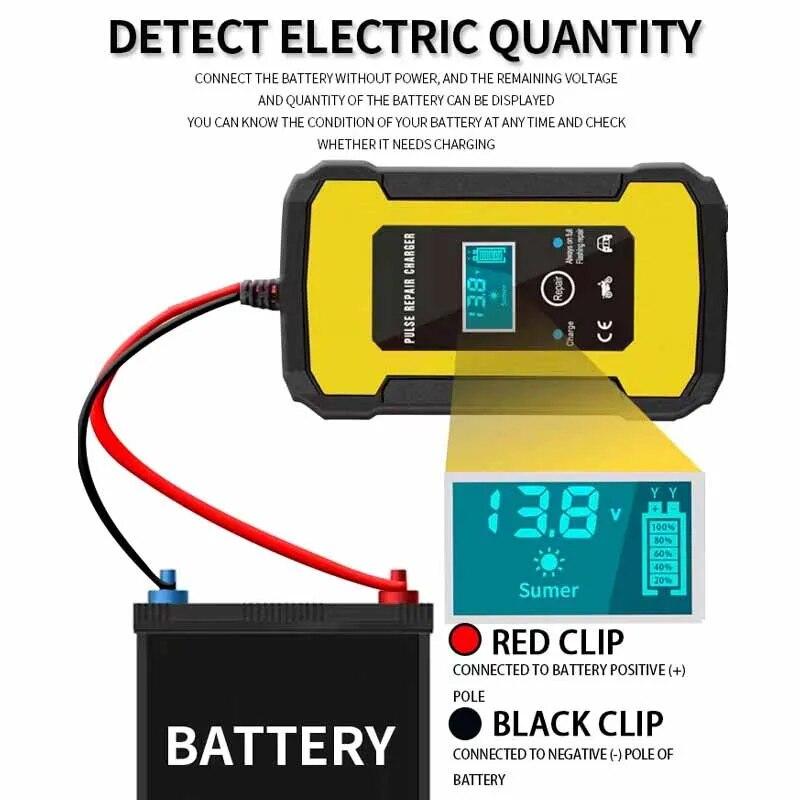 1 шт. Автомобильное зарядное устройство для аккумулятора, импульсное, для ремонта мотоциклов и автомобилей, подходит для зарядки свинцово-кислотных аккумуляторов с 12 В 6 А