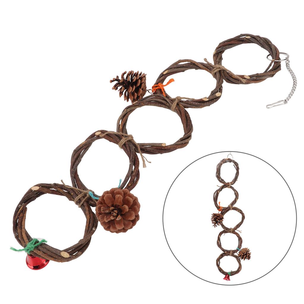 Игрушка-кольцо для попугая Безопасная Ручной вязки Подвесная Игрушка-кольцо-качели для птиц попугаев 5 колец