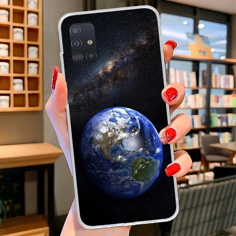 Звезды Земли Космос Чехол для телефона Для Samsung Galaxy A12 A22 A32 A52 A72 A02S Чехол для телефона Note 20 Ultra 10 S10 Plus A51 A71 A50S