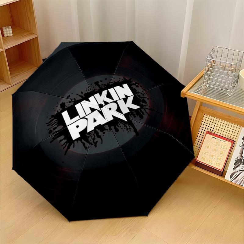 Принт Linkin Park 8?Автоматический зонт с ребрами, ветрозащитный, легкий, складной, для путешествий на открытом воздухе