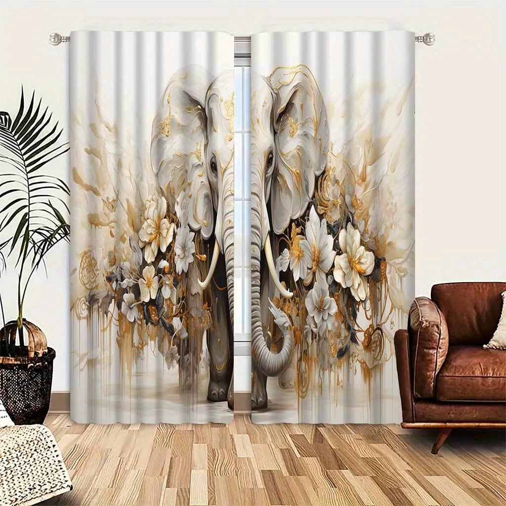 Bohemian Farmhouse Animals Printed Curtain Durable Doorway Drapes with Tie Back for Living Room Machine Washable Vintage Drapes