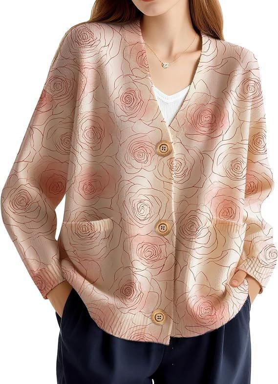 Shengmiao Women's 3D Print Cardigan: 2026 Early Spring/Autumn Knitwear