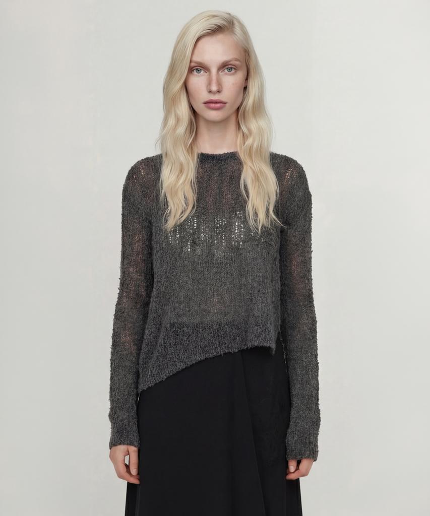 NORMOR Relaxed Slit Knit Charcoal
