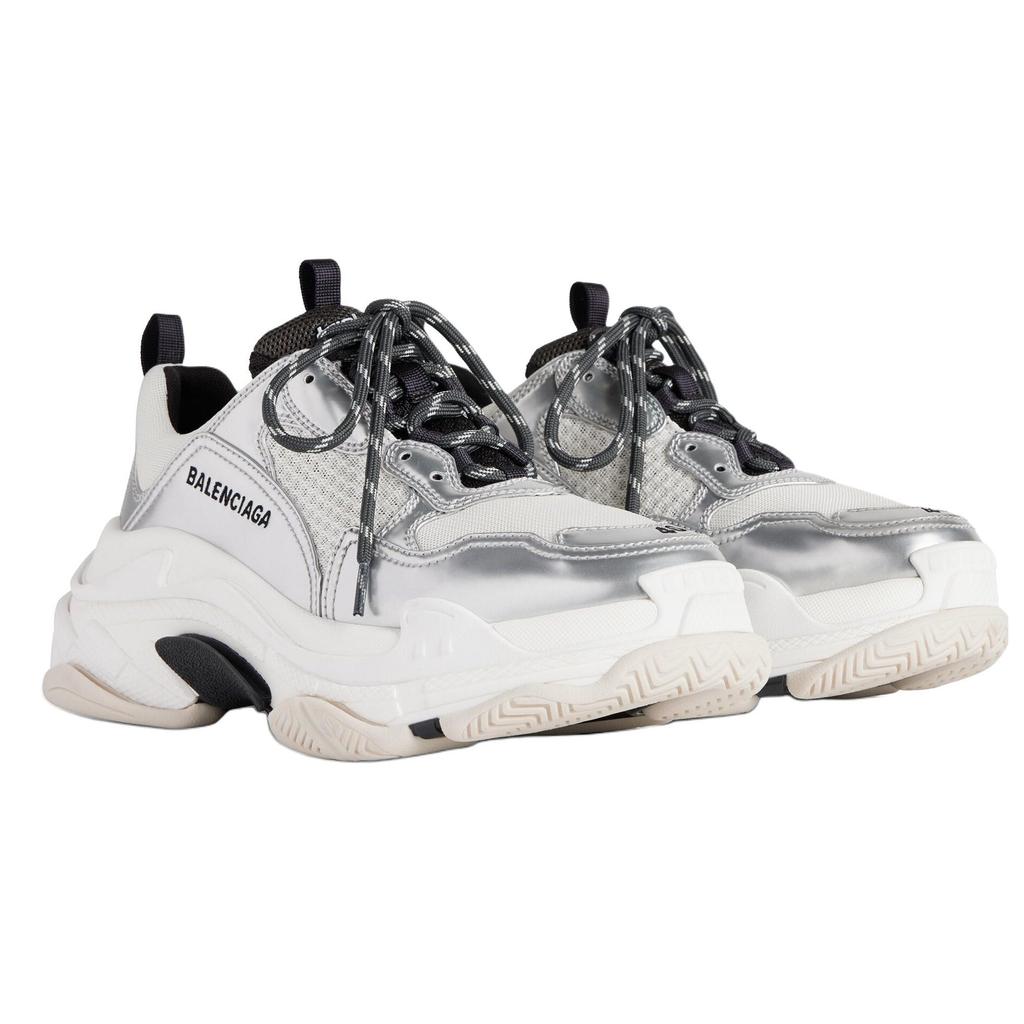 Balenciaga Triple S Текстиль, Искусственная кожа Низкие повседневные туфли Женские Серебристые 524039W2FWM8191