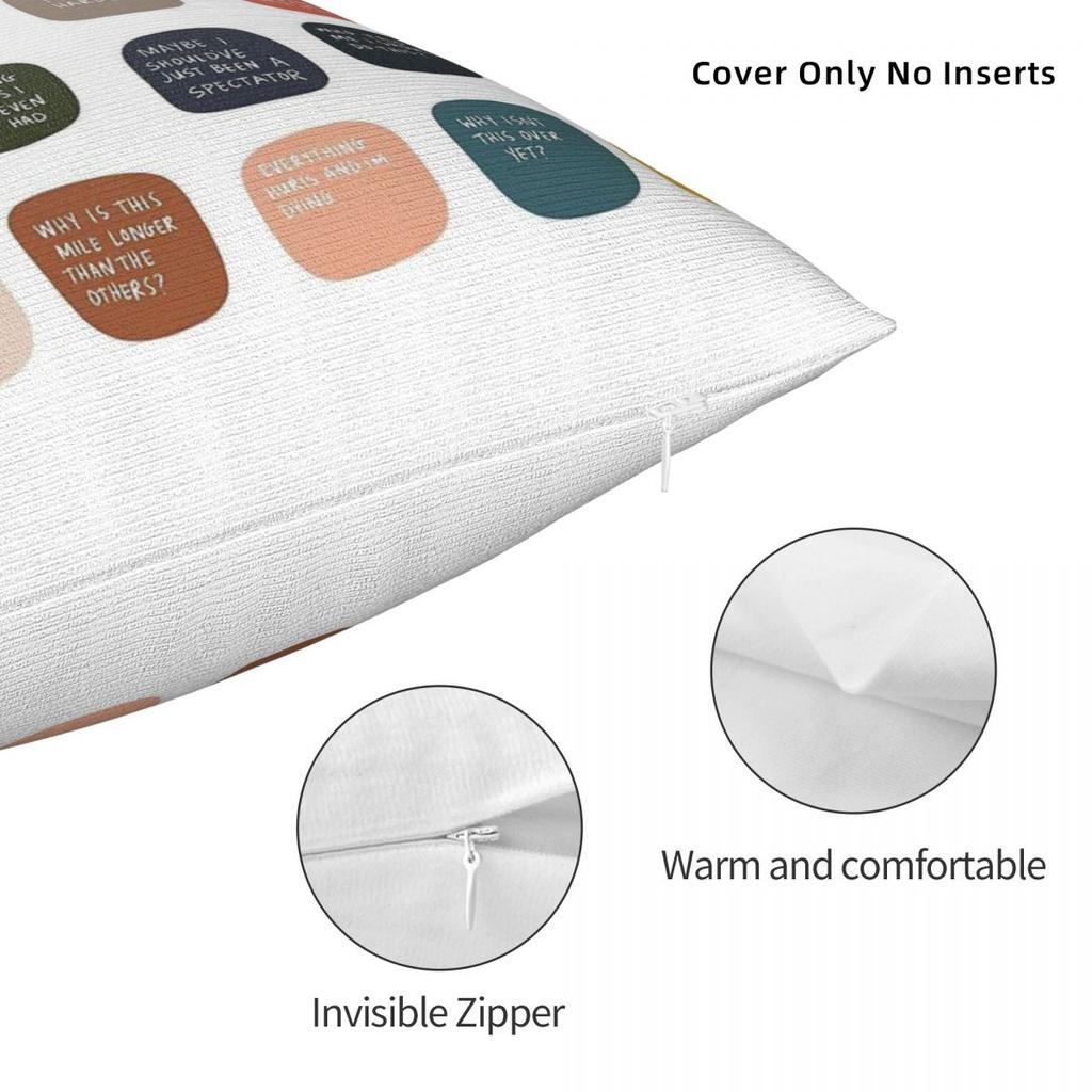 Thoughts While Running A Marathon Square Pillowcase Polyester Linen Velvet Pattern Zip Decor Pillow Case Room Cushion Cover