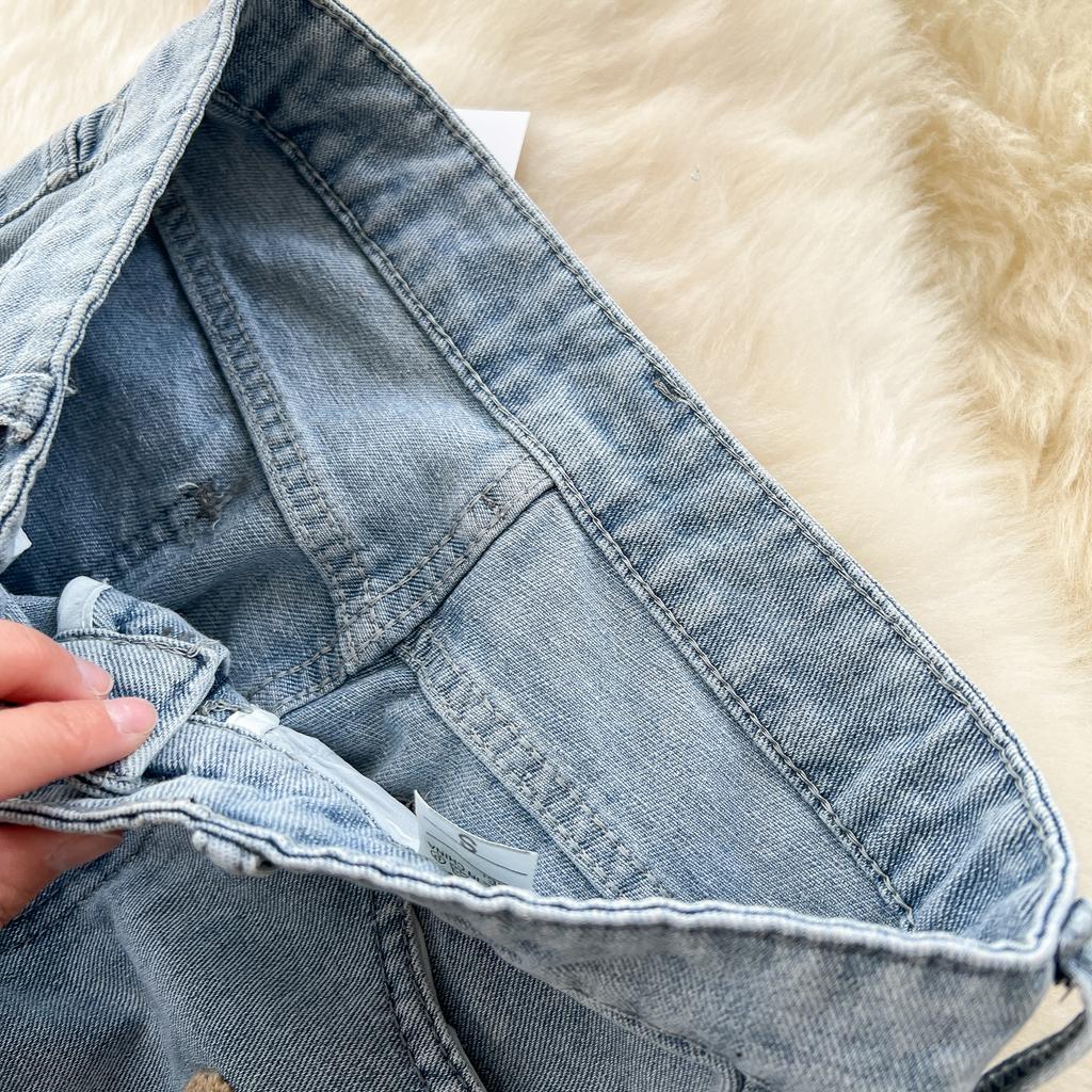 Женские модные вышитые прямые джинсы с высокой талией, повседневные джинсы полной длины с карманом