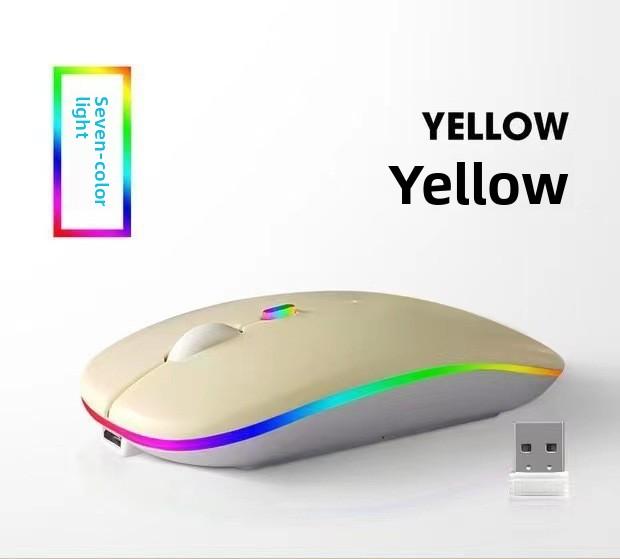 Перезаряжаемая беспроводная Bluetooth-мышь, Бесшумная светодиодная оптическая компьютерная мышь, Эргономичная мышь для ноутбука для игр, 1600 DPI