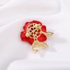 Temperament Temperament Red Rose Brooch High-end High-end Suit Pins  Female Lady