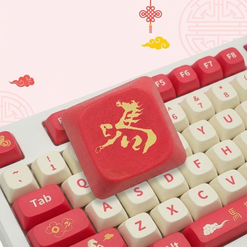 Удачи в Году Лошади Колпачки для клавиш PBT Dye Sublimations Профиль MOA Колпачок для 61/64/75/87/98/104 Механических клавиатур