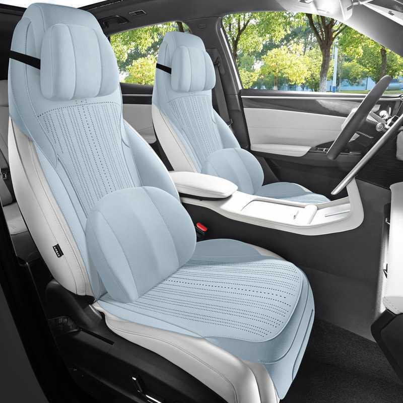 Универсальная замшевая накидка на сиденье для Geely Galaxy L7 - Все сезоны, Полуоблегающая, Перфорированный дизайн
