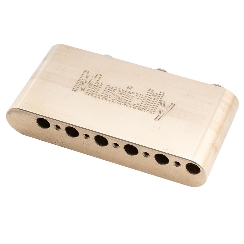 Musiclily Ultra Brass 36mm Tremolo Block with String Pitch for Strat Electric Guitars and Wilkinson M Series Bridges 10.8mm