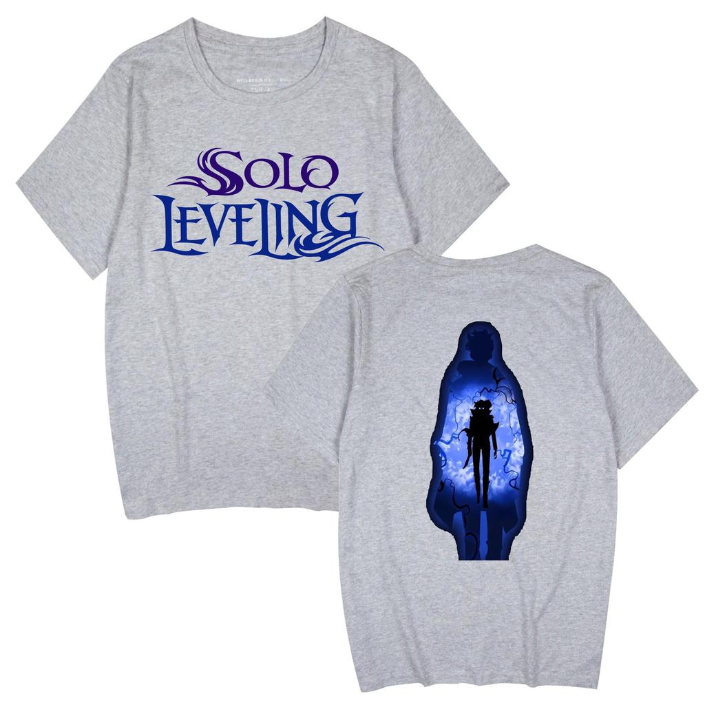 Популярный аниме 'Solo Leveling' Унисекс Повседневная футболка с коротким рукавом для пар