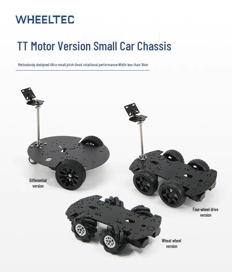 Electric TT Motor Mecanum Wheel Chassis: High-Precision Encoder, Intelligent 4WD Omnidirectional Small Car