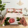 Pink Rose Bed Sheet Sets 3D Print Flowers Flat Soft Cover For Women Kids Girls King Queen Full Twin Size Linen Room Decor