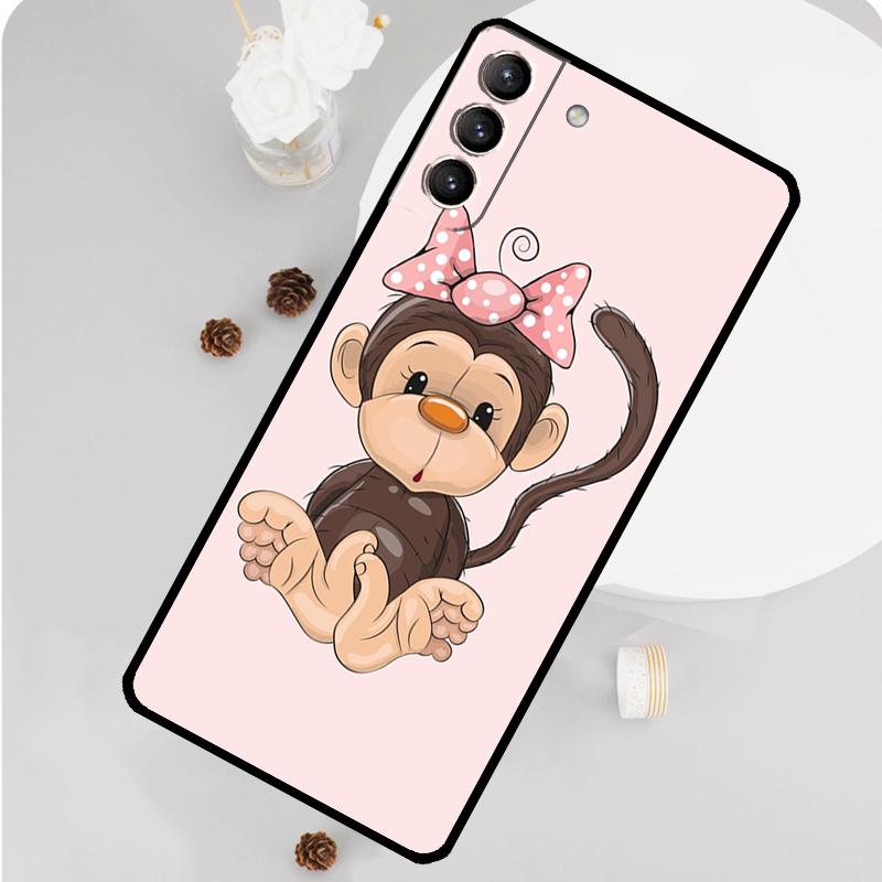 Чехол с обезьяной, гориллой, обезьянкой для Samsung Galaxy S23 FE S20 S21 S22 Ultra S8 S9 S10 Plus Note 10 20 Ultra Мягкая крышка