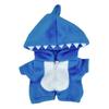 Niannyyhouse 10cm Plush Dinosaur Shark Jumpsuit Coverall Dress-Up Cotton Doll with Accessories (Blue)