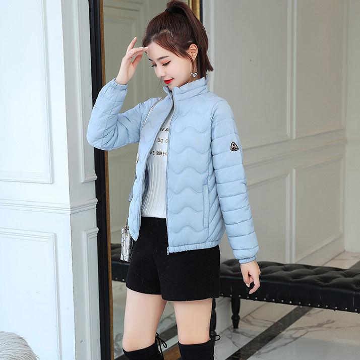 Осенне-зимние теплые пальто, новая женская куртка с воротником-стойкой, женское легкое короткое хлопковое пальто, приталенная портативная верхняя одежда