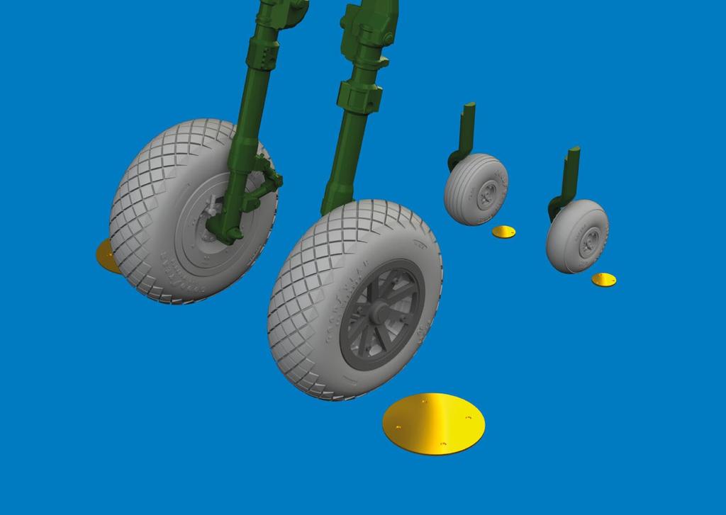 Eduard 1/48 Brassin P-40E Wheels with Diamond Treads (for Eduard) Plastic Model Parts EDU6481057 (Airplane)