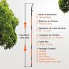 Manual Pole Saw, 7.3-27 ft Extendable Tree Pruner, Sharp Steel Blade and Scissors High Branches Trimming, Branch Trimmer with Lightweight 8 Fiberglass
