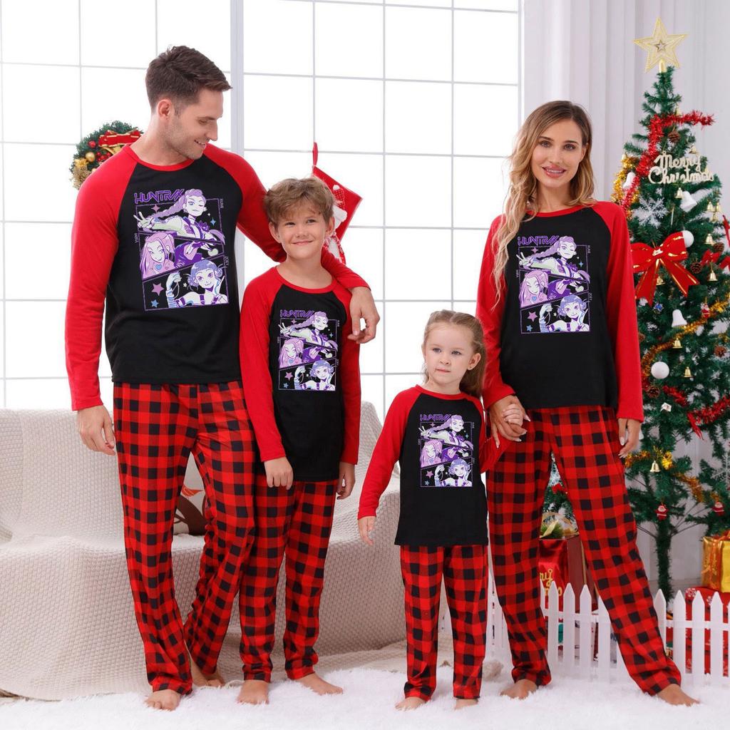 Комплект из топа и брюк с длинными рукавами и принтами для всей семьи Одинаковые комплекты для всей семьи