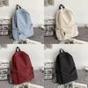 Unisex Solid Color Nylon School Backpack With Durable Laptop Schoolbag Gift