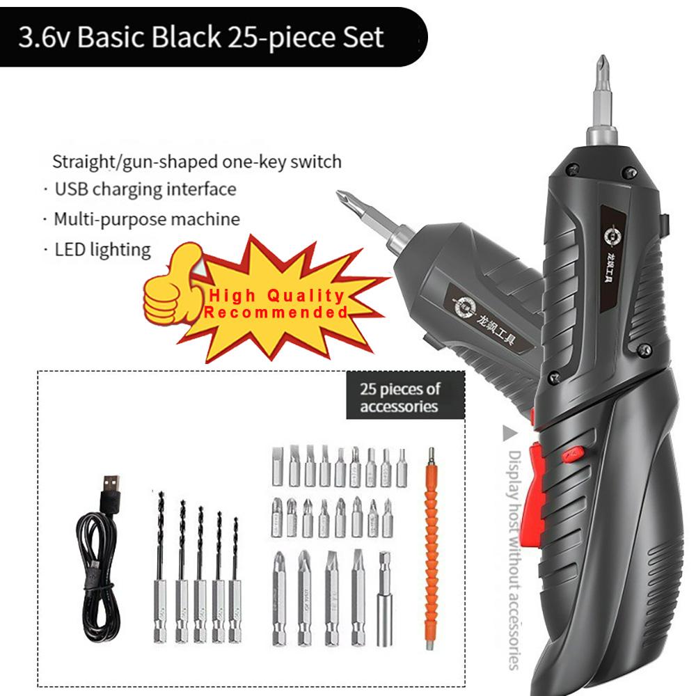 Бытовая электрическая отвертка, аккумуляторная аккумуляторная ударная дрель, мини-беспроводная электрическая дрель, набор отверток, электрическая партия