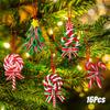 16PCS/Pack Christmas Fun Eco-friendly Pendant Vibrant Colors Christmas Tree Wood Ornaments Candy Pendant DIY Plank Decorations