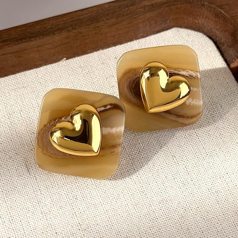 Простые новые коричневые геометрические серьги в стиле ретро с темпераментом, французские серьги, украшения для девочек