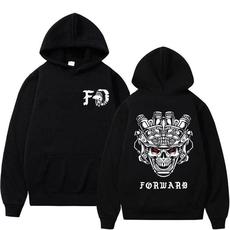 Forward Observations Group Skull Double Sided Print Hoodie Men's Women's Sweatshirt Fleece Oversized Couples Streetwear