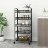 VidaXL 5-Tier Kitchen Trolley Black 46x26x105 Cm Iron 336328