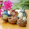 Cute Cartoon Totoro Cat Coal Ball Walnut Mini Model Ornament For Landscape Prop