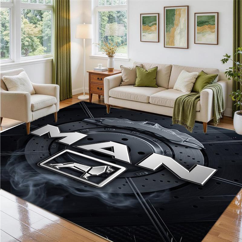 man truck Design Crystal Velvet Rug Soft Decorative Mat for Bedroom Entrance