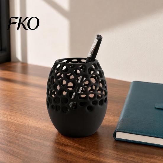 Pencil And Brush Holder Modern Honeycomb Pen Holder, 3D Printed Hollow Design Large Capacity Container, Stylish Desk Organizer for Pencils