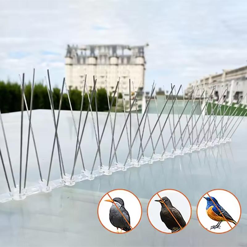 Pigeon Spikes Stainless Steel Bird Repeller Set Deterrent Anti Bird Pigeon Squirrel Cats Repellent for Garden Fence Roof