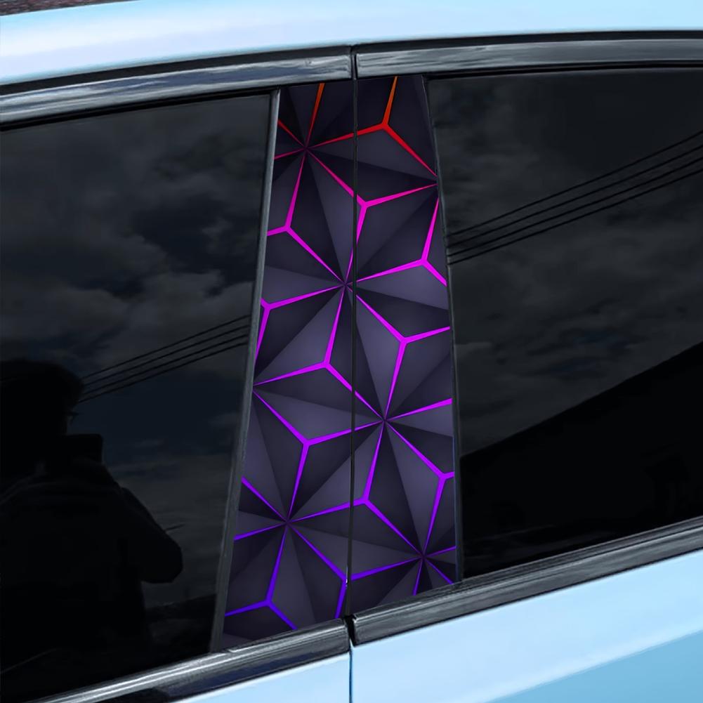 2Pcs Car Stickers B Pillar Center Column Covers DIY Scratch Resistant Decoration Sticker Waterproof