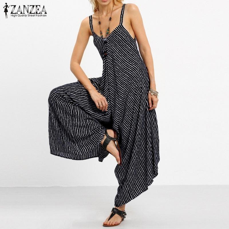 Luxurious Long Black Rompers Womens Jumpsuit Sexy Strapless Casual Striped Loose Overalls