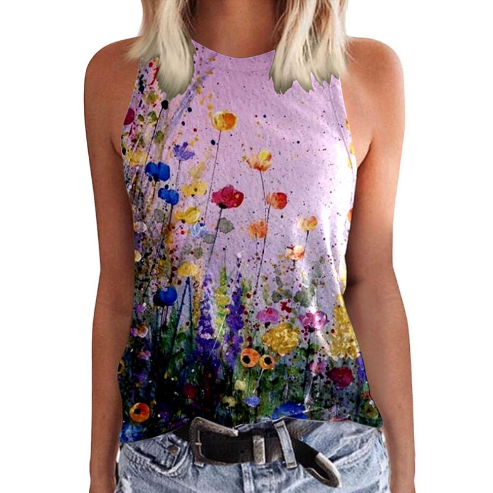 Sunflower Floral Dandelion 3D Print Tank Top New Women Streetwear Y2k Tops Oversized Vest Off Shoulder Sleeveless Woman Camisole