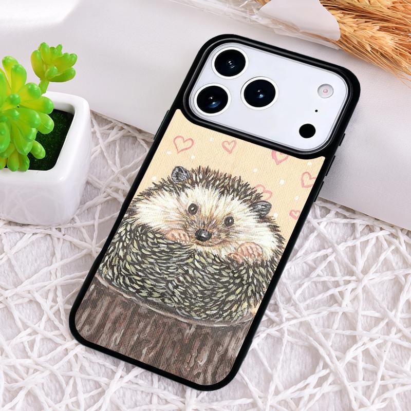 Милый Чехол-Ежик для Телефона iPhone 17 Air 16 15 11 12 14 13 Pro Max Ударопрочный Чехол