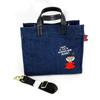 Moomin Little My Denim Blue Embroidered Canvas 2WAY Tote Bag M Bag Shoulder