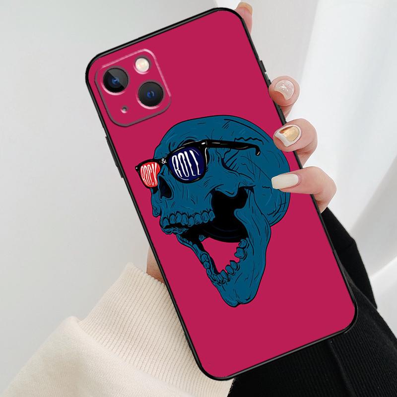 Чехол для телефона с черепом в стиле Рок-н-ролл Для iPhone 17 Pro Max 16 15 14 11 12 13 Pro Max mini 15 16 Plus 16e 17 Air Cover