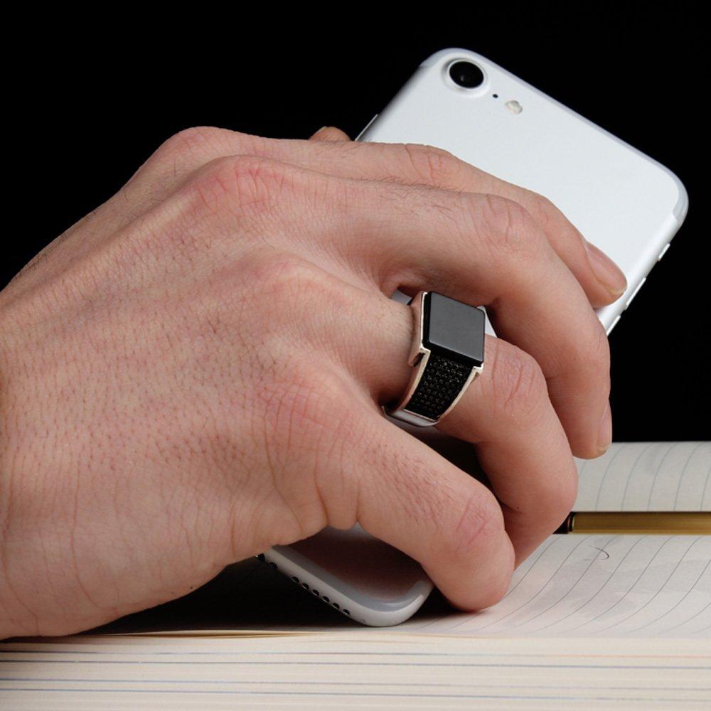 Мат Оникс Ташли 925 Аяр Эркек Гюмюш Юзюк