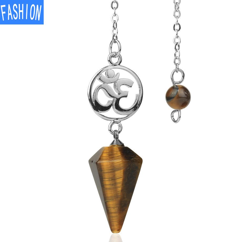 Хрустальная руда Духовный маятник Замысловатое исцеление Шестиугольный остроконечный кулон-украшение