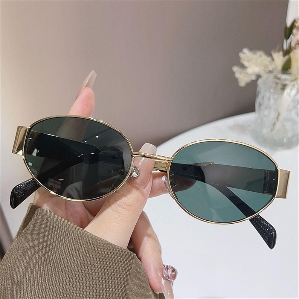 Summer Oval Sunglasses Metal Frame Classic Shades Fashion Eyewear for Women & Men