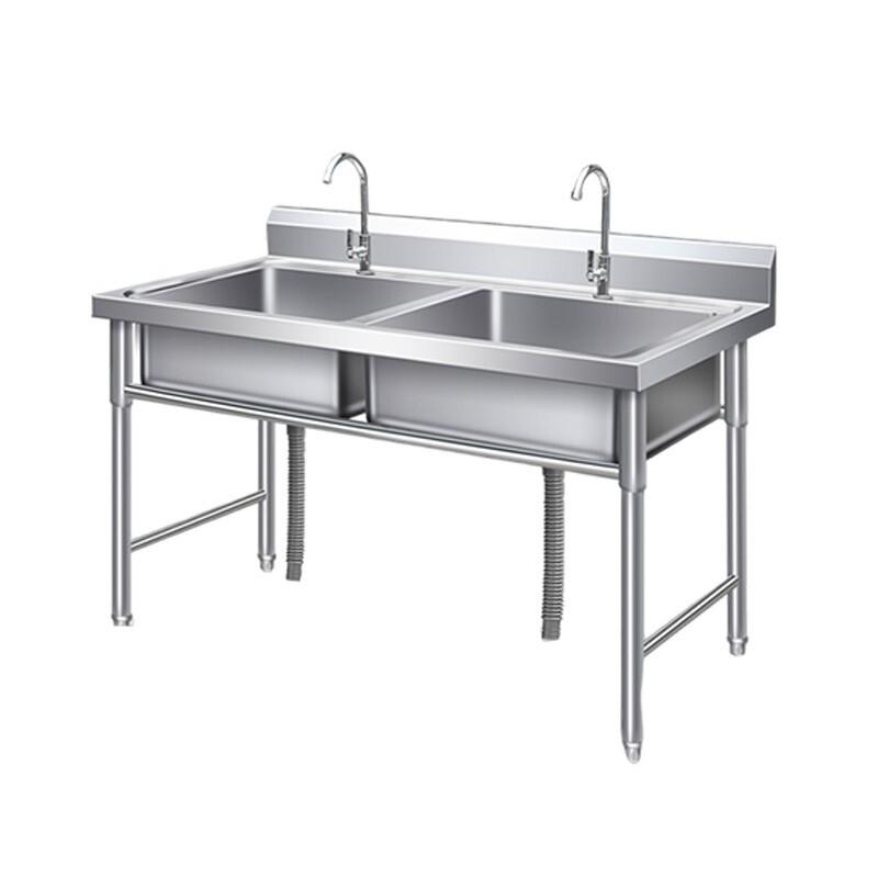 Luogang Stainless Steel Double Basin Sink with Stand
