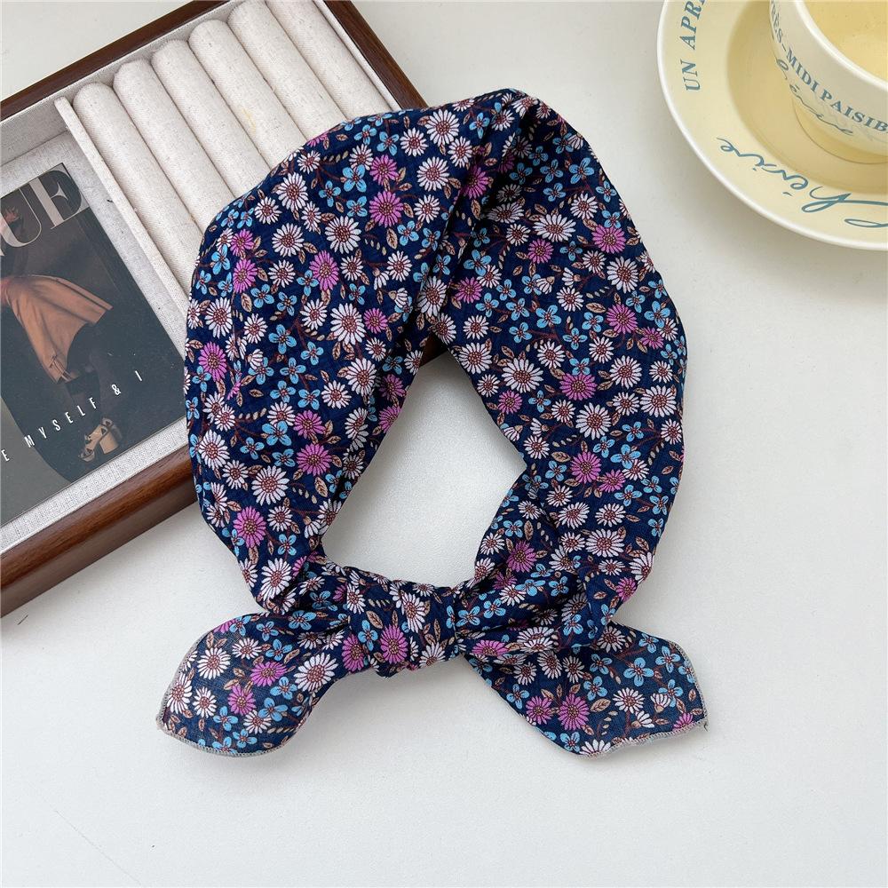 Маленький квадратный шарф из хлопка и льна, шелковый шарф, женский, весна и осень, новый стиль, художественный и универсальный, модный, темпераментный шарф-повязка на голову